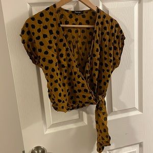 Madewell Short Sleeve Top X-Small Cheetah Print
